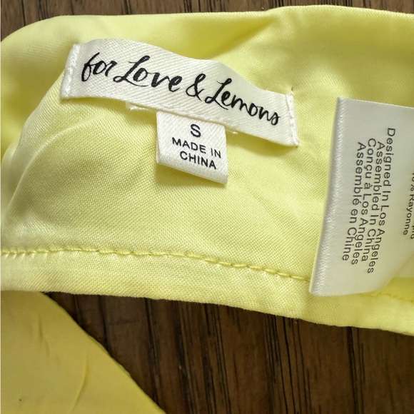 NWOT For Love And Lemons Rana Cross Front Crop Top in Yellow - Picture 7 of 10